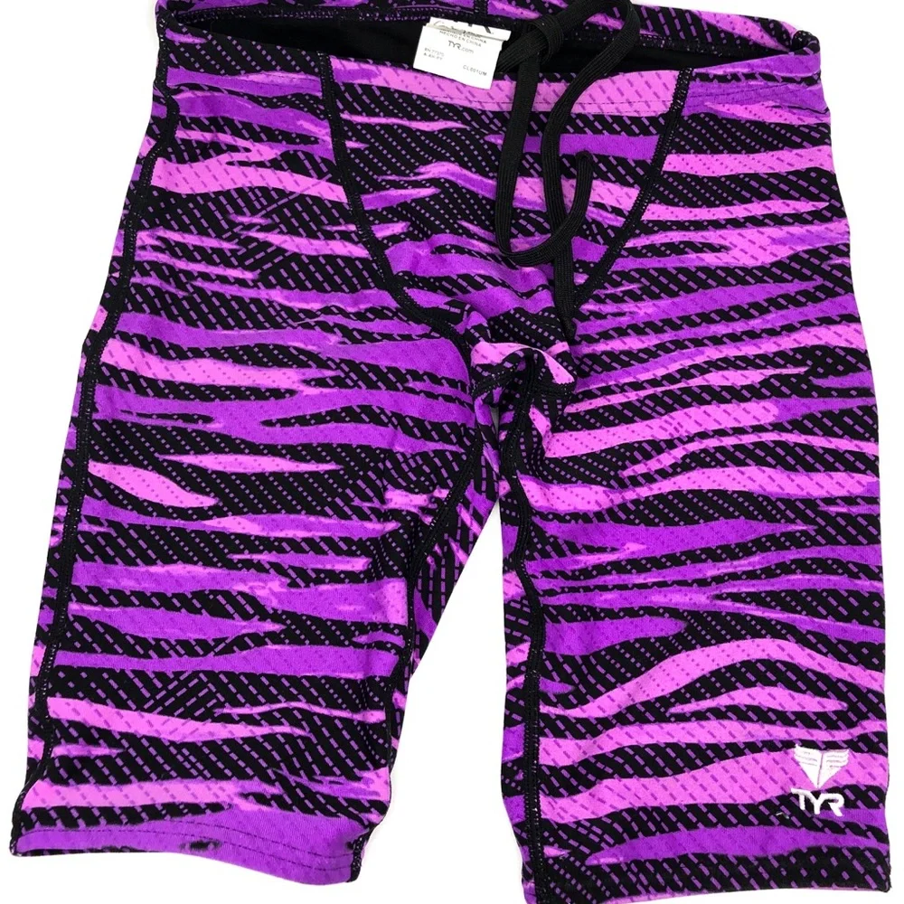 Kids Purple Printed Swim Trunks